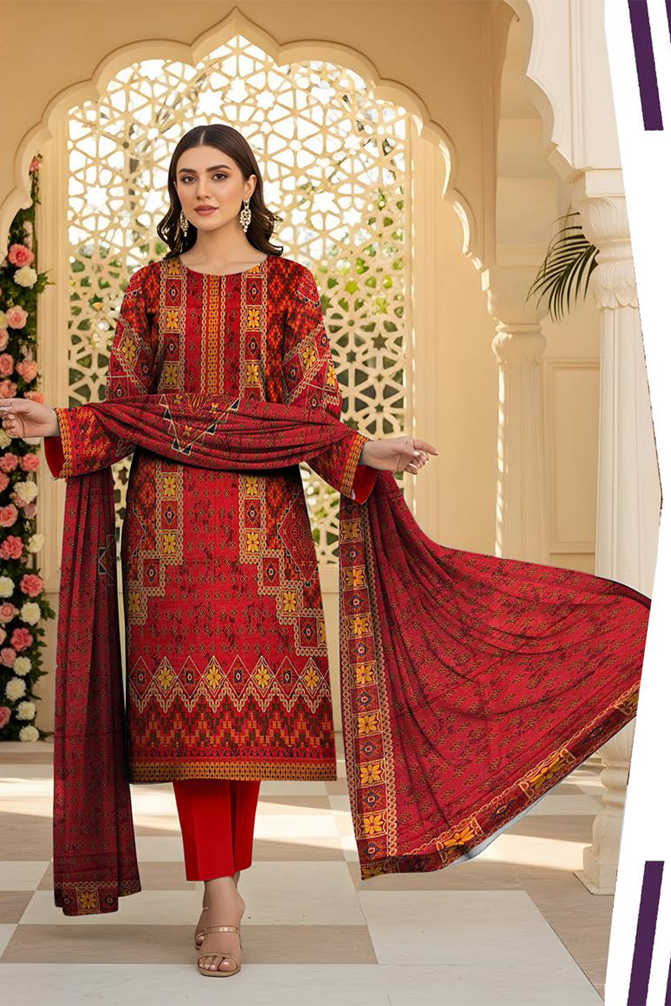 Noor Jahan By BinNoor Fab Printed Lawn 3Pcs