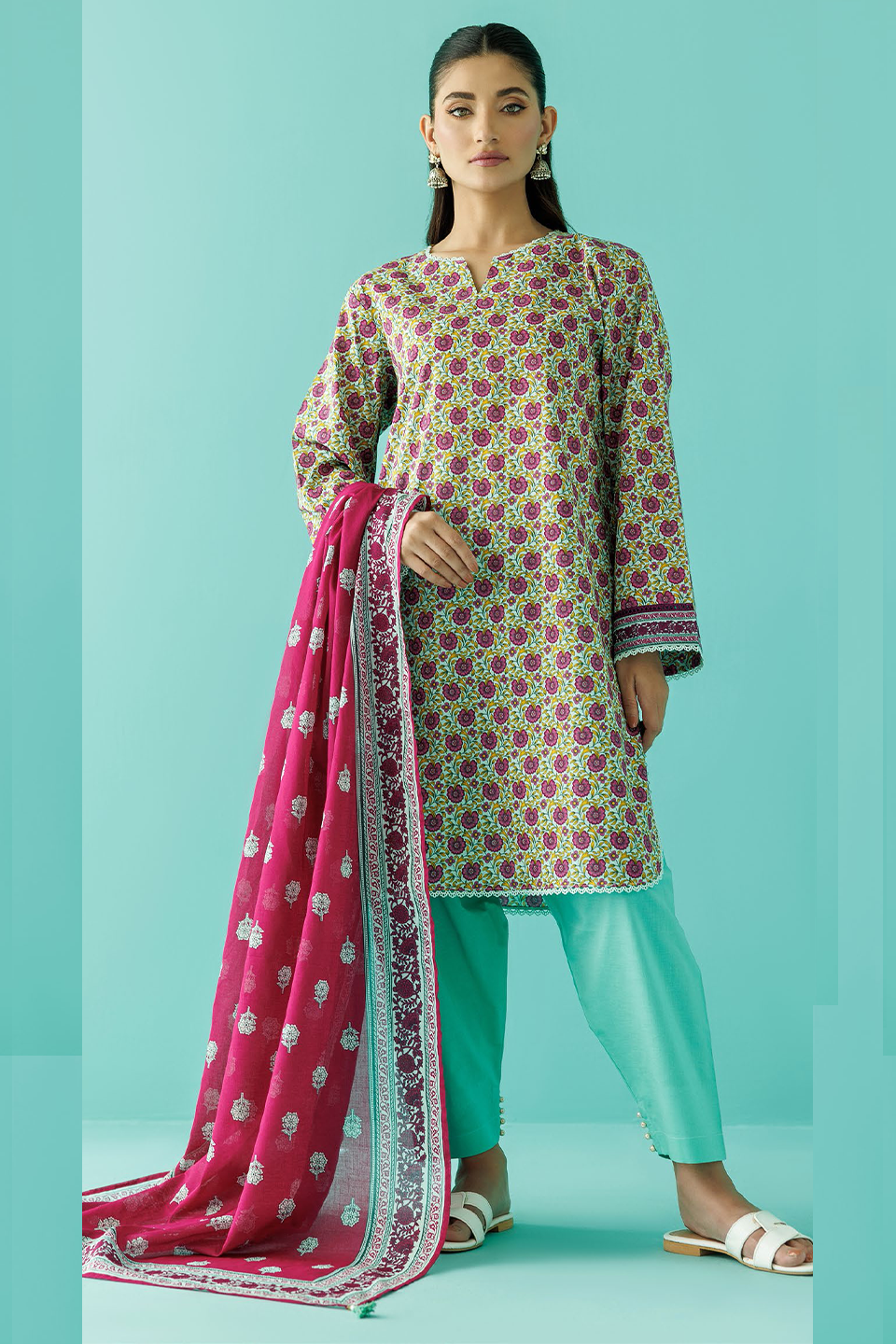 Orient Classic 3 Piece Printed Lawn