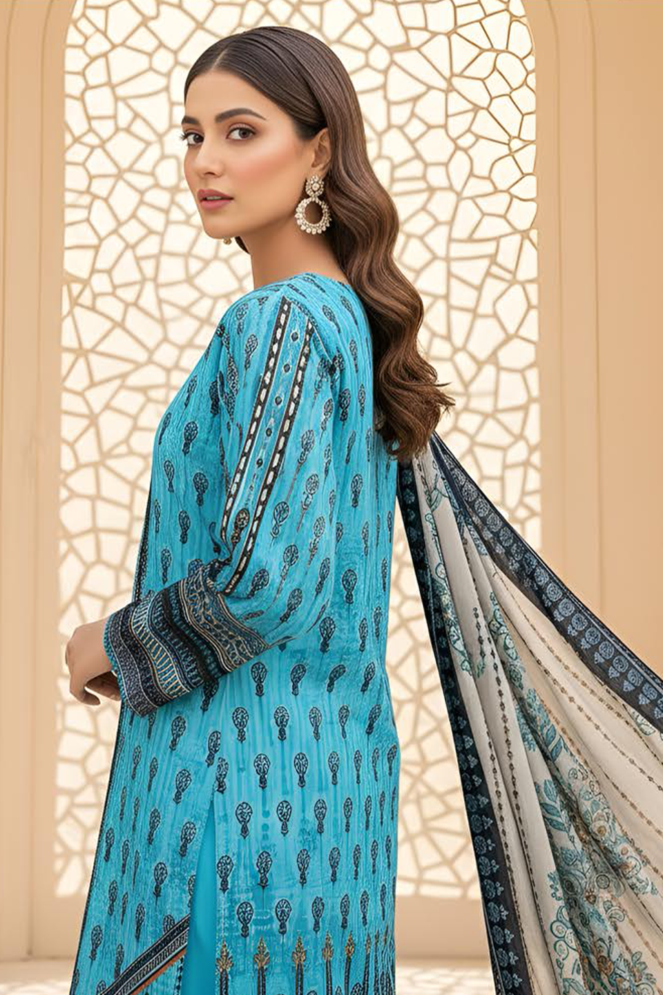 Noor Jahan By BinNoor Fab Printed Lawn 3Pcs