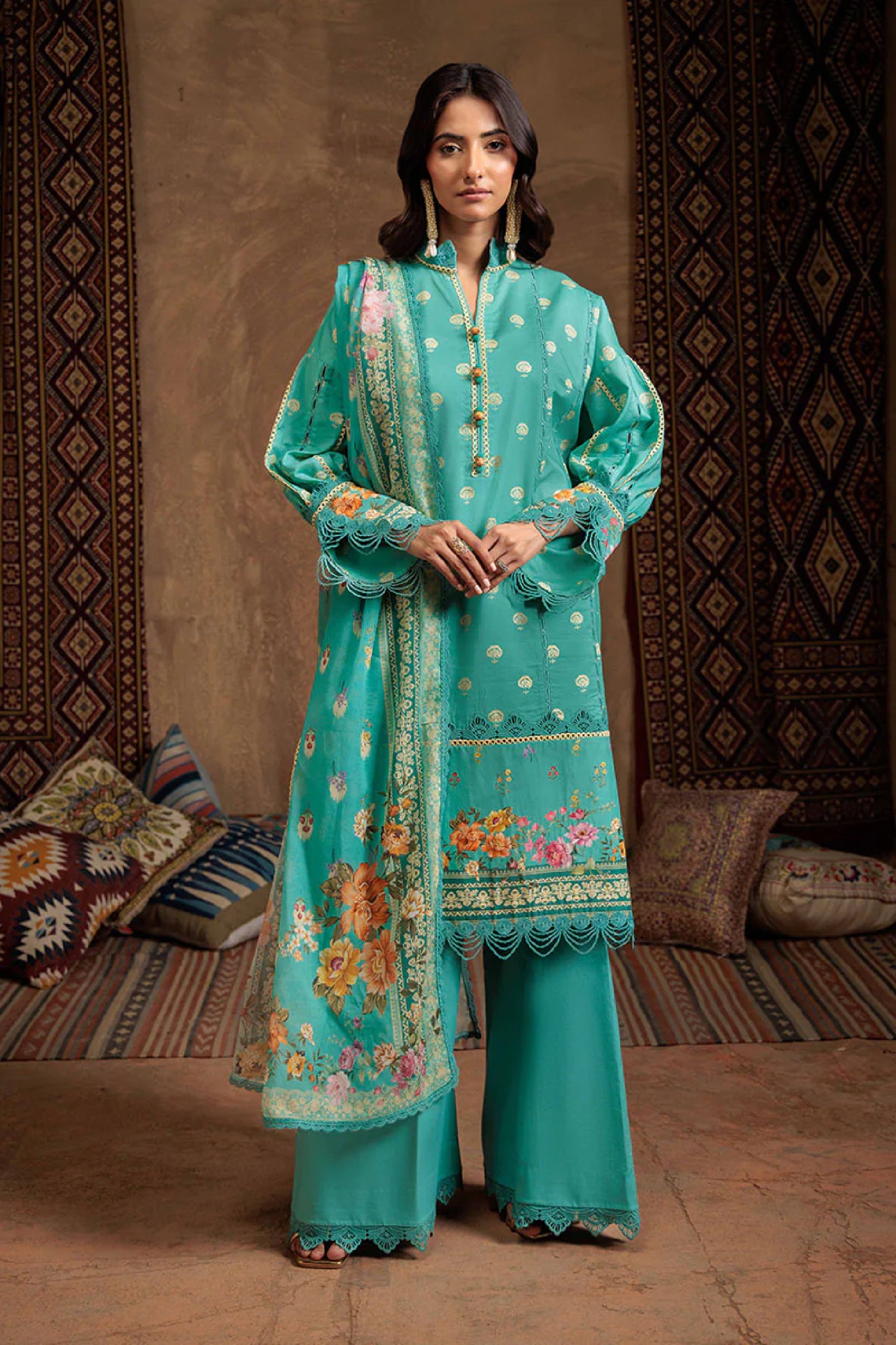 Bohemian 3pc Digital Printed Lawn Suite Collections