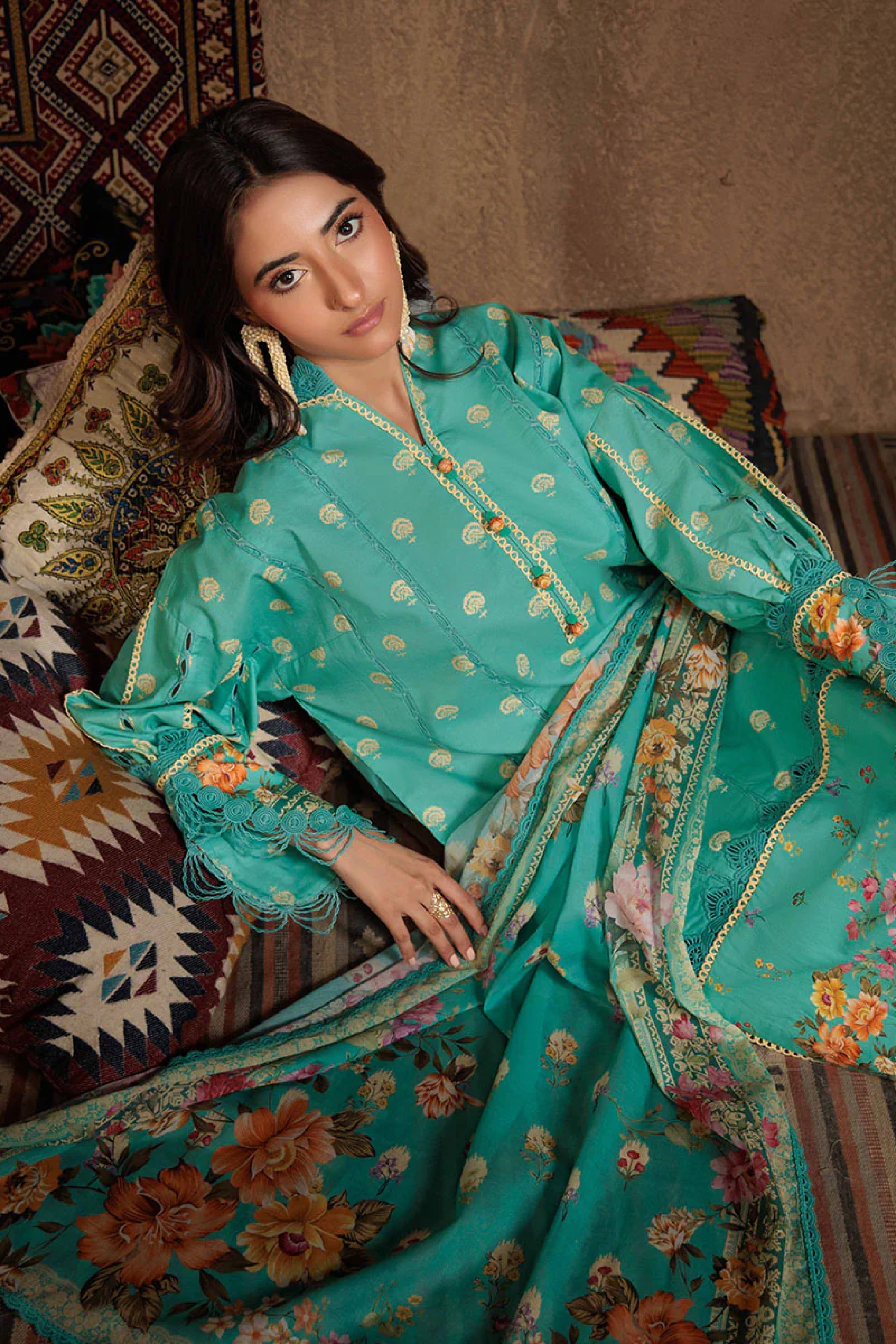 Bohemian 3pc Digital Printed Lawn Suite Collections