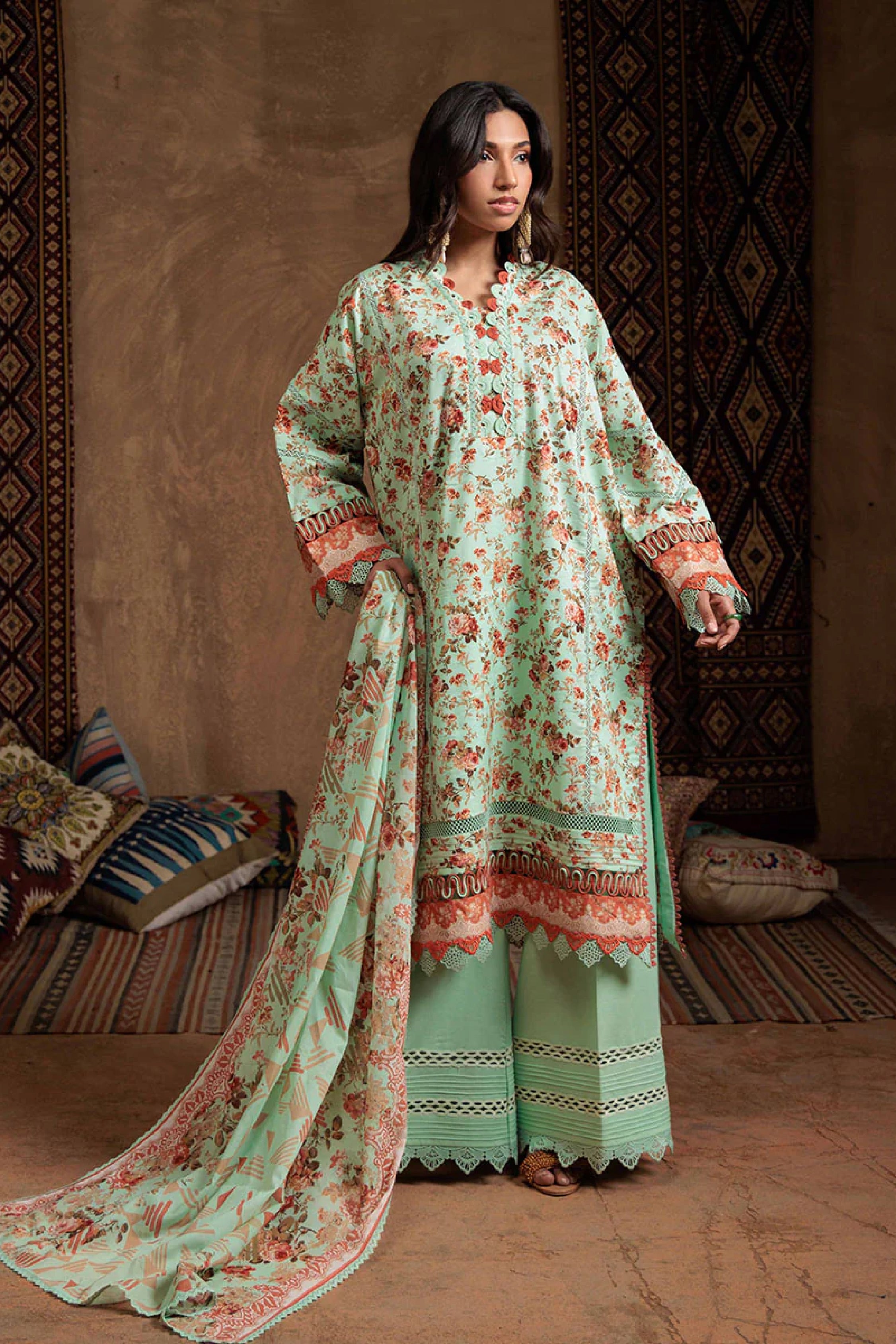 Bohemian 3pc Digital Printed Lawn Suite Collections