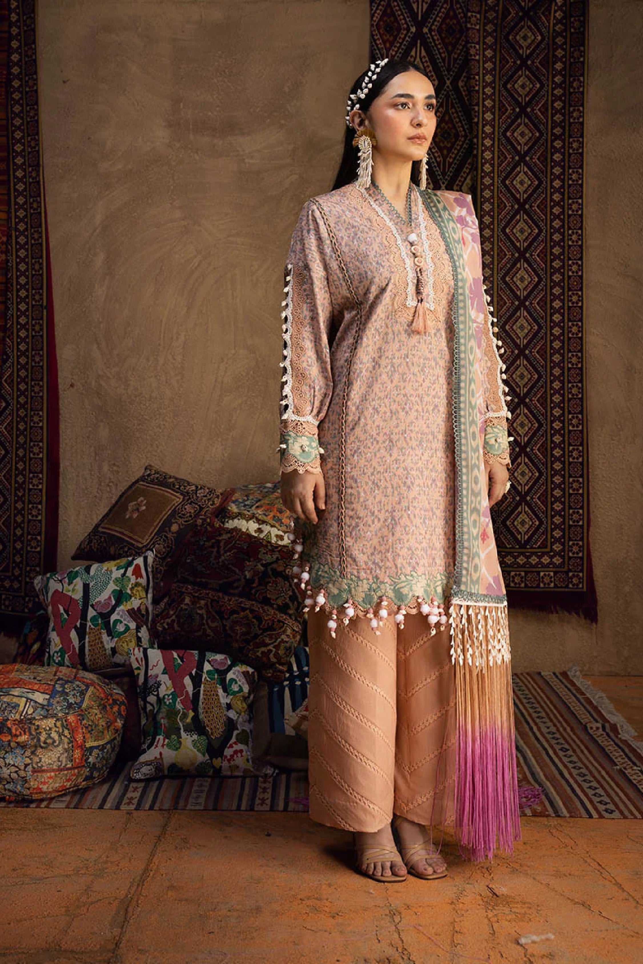 Bohemian 3pc Digital Printed Lawn Suite Collections
