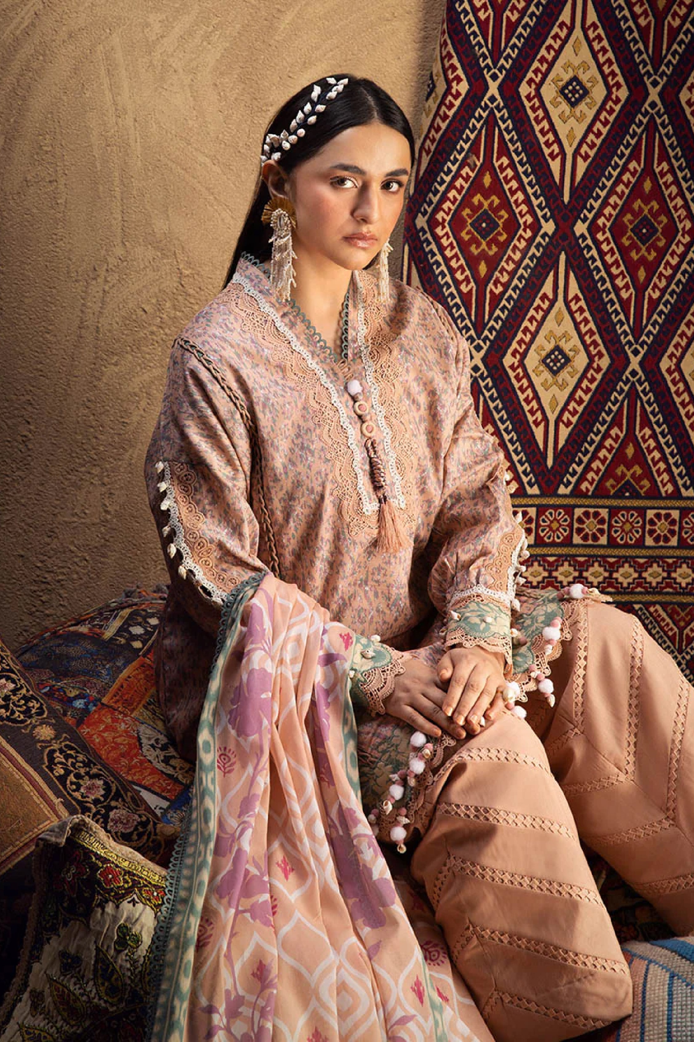 Bohemian 3pc Digital Printed Lawn Suite Collections