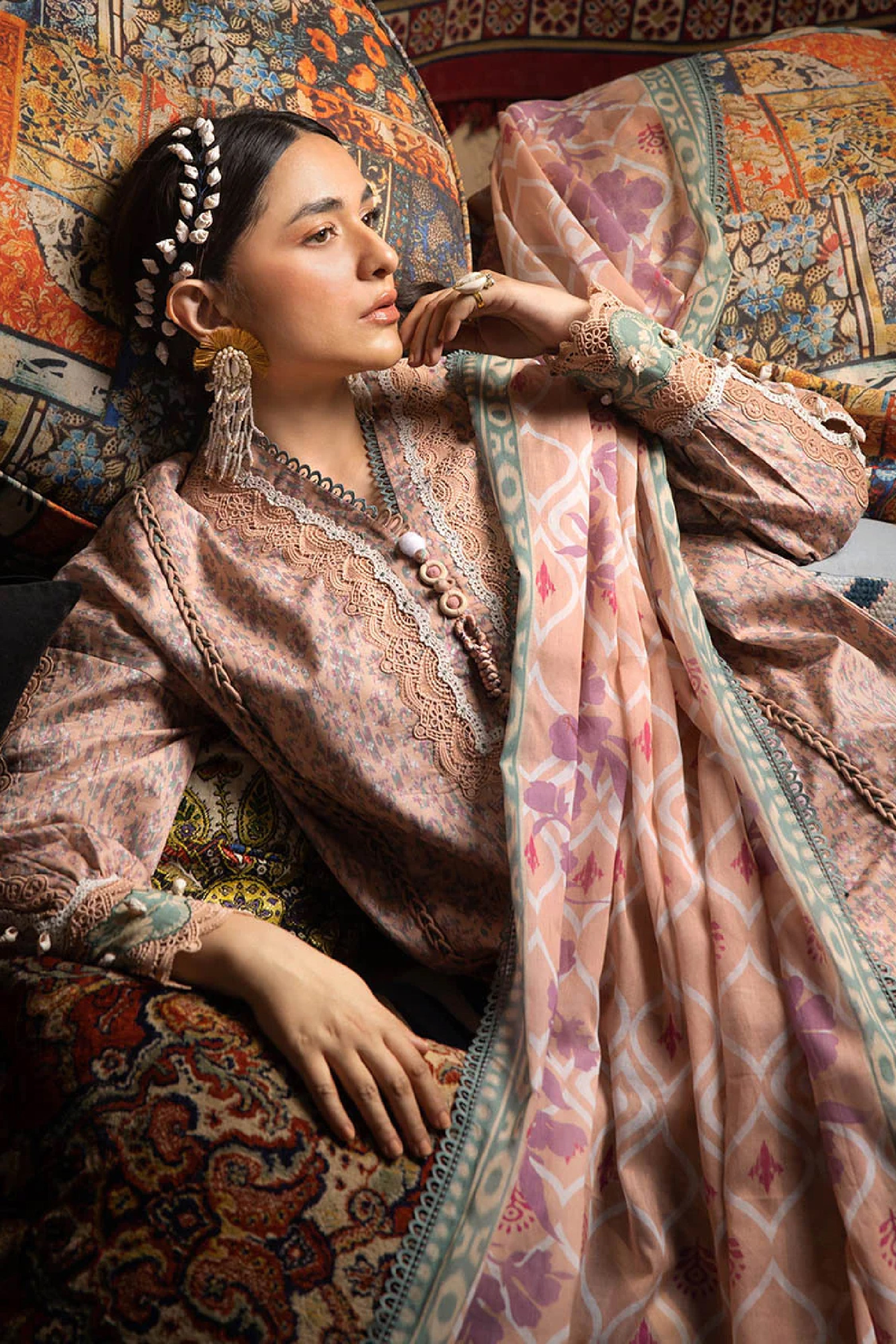 Bohemian 3pc Digital Printed Lawn Suite Collections