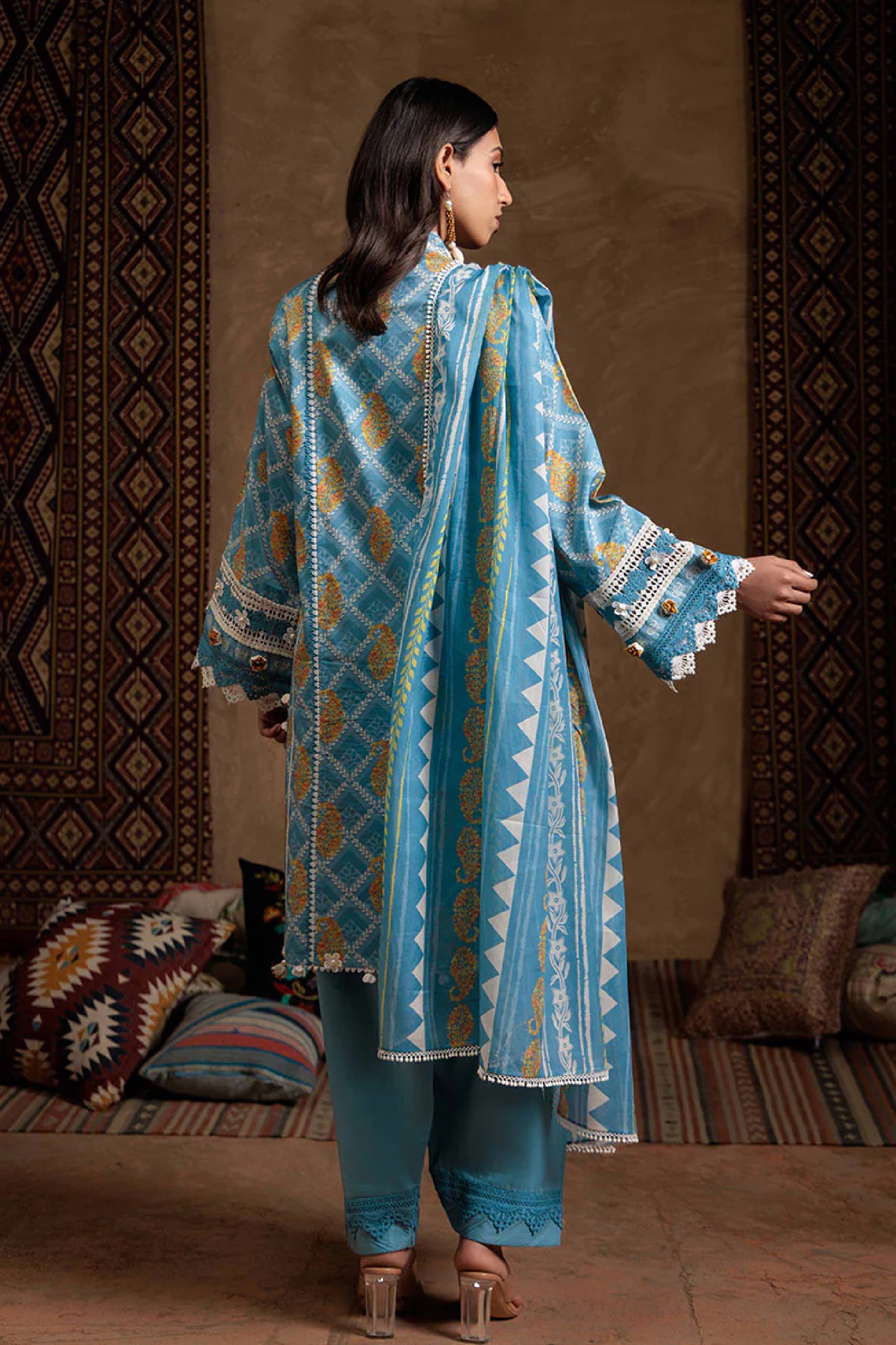 Bohemian 3pc Digital Printed Lawn Suite Collections