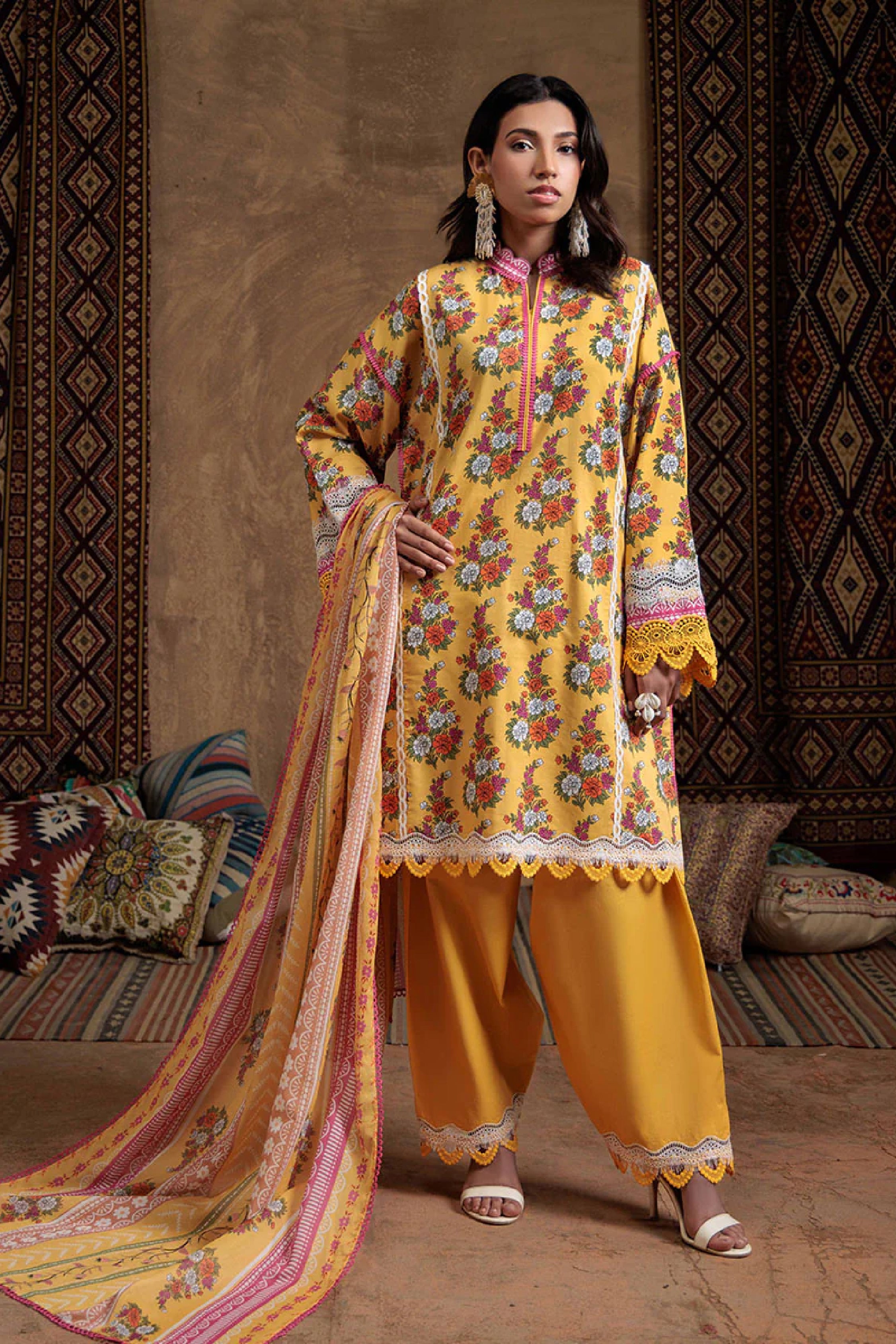Bohemian 3pc Digital Printed Lawn Suite Collections