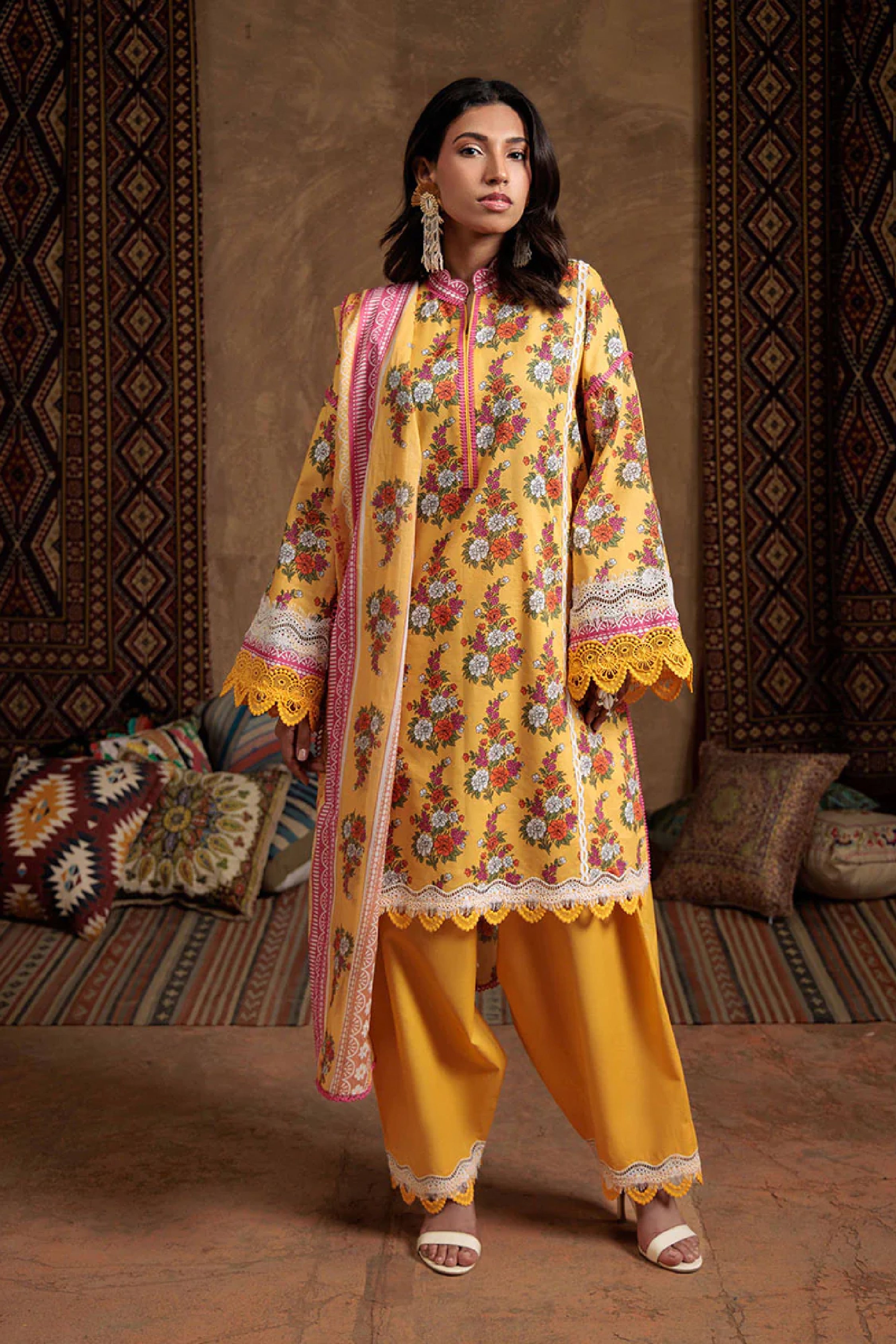 Bohemian 3pc Digital Printed Lawn Suite Collections