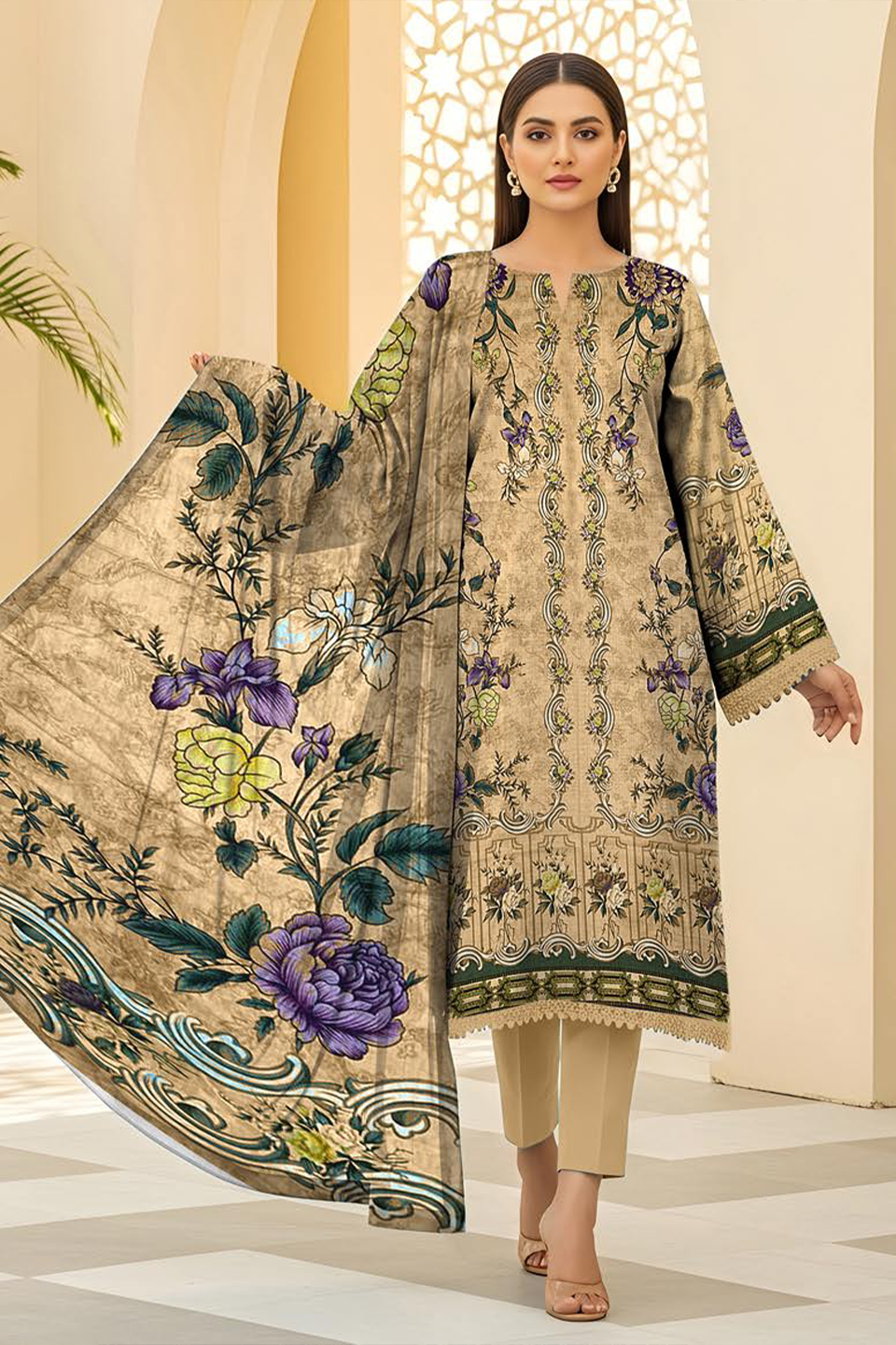 Noor Jahan By BinNoor Fab Printed Lawn 3Pc