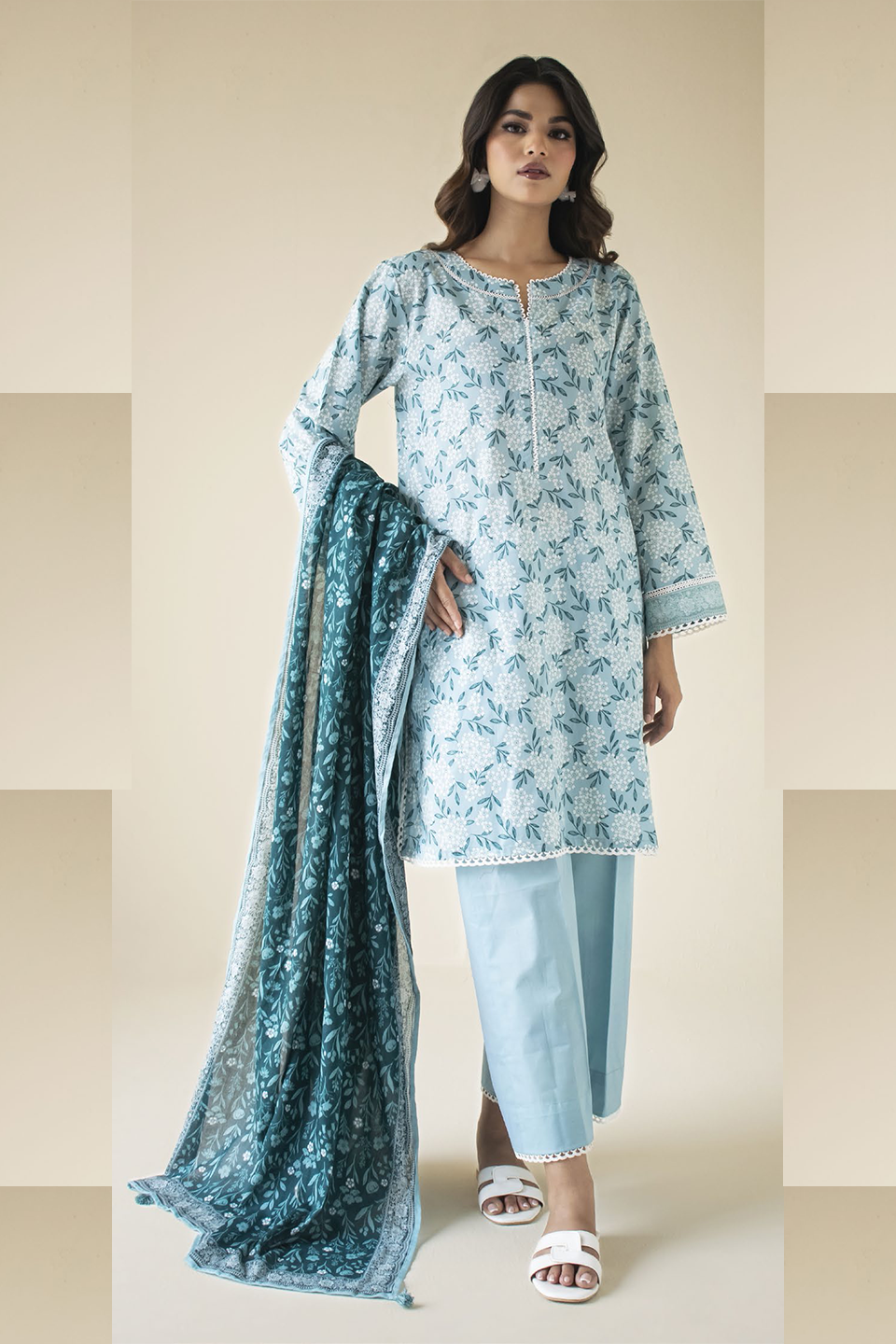Orient Classic 3 Piece Printed Lawn