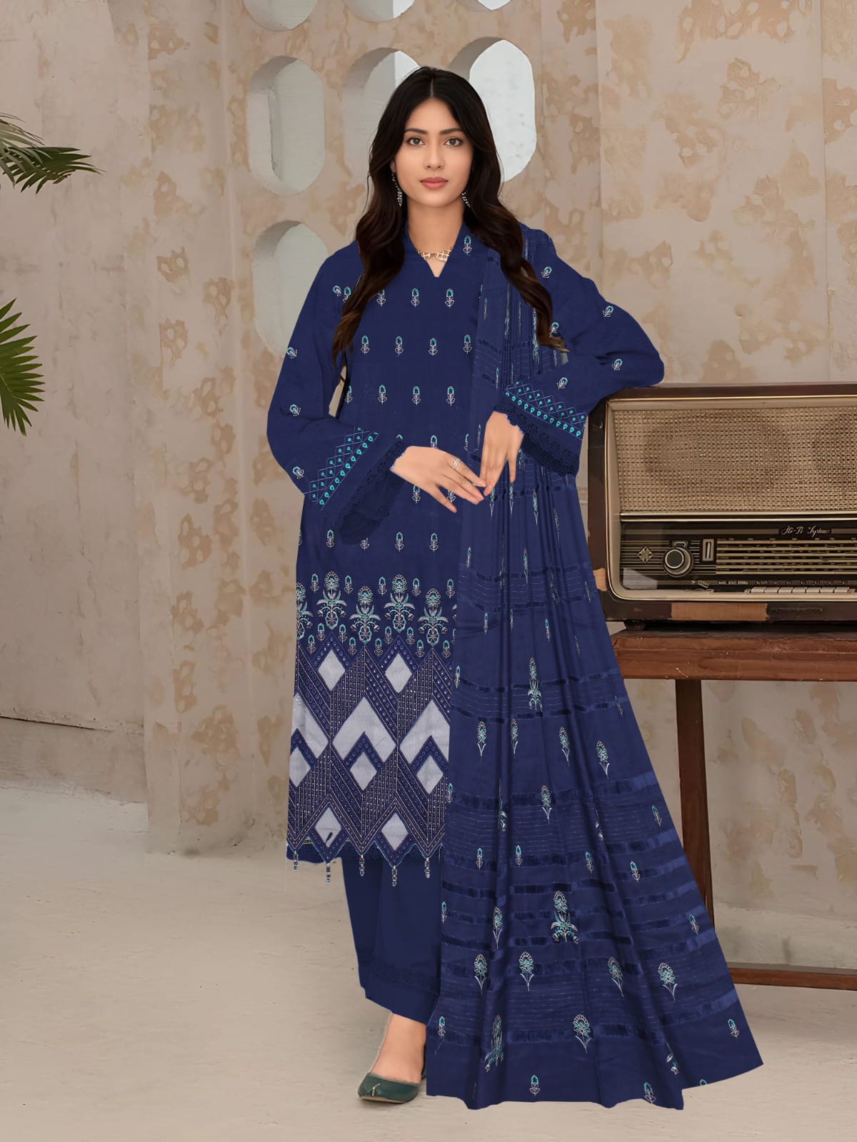 3PC EMB DHANAK COLLECTION VOL#5