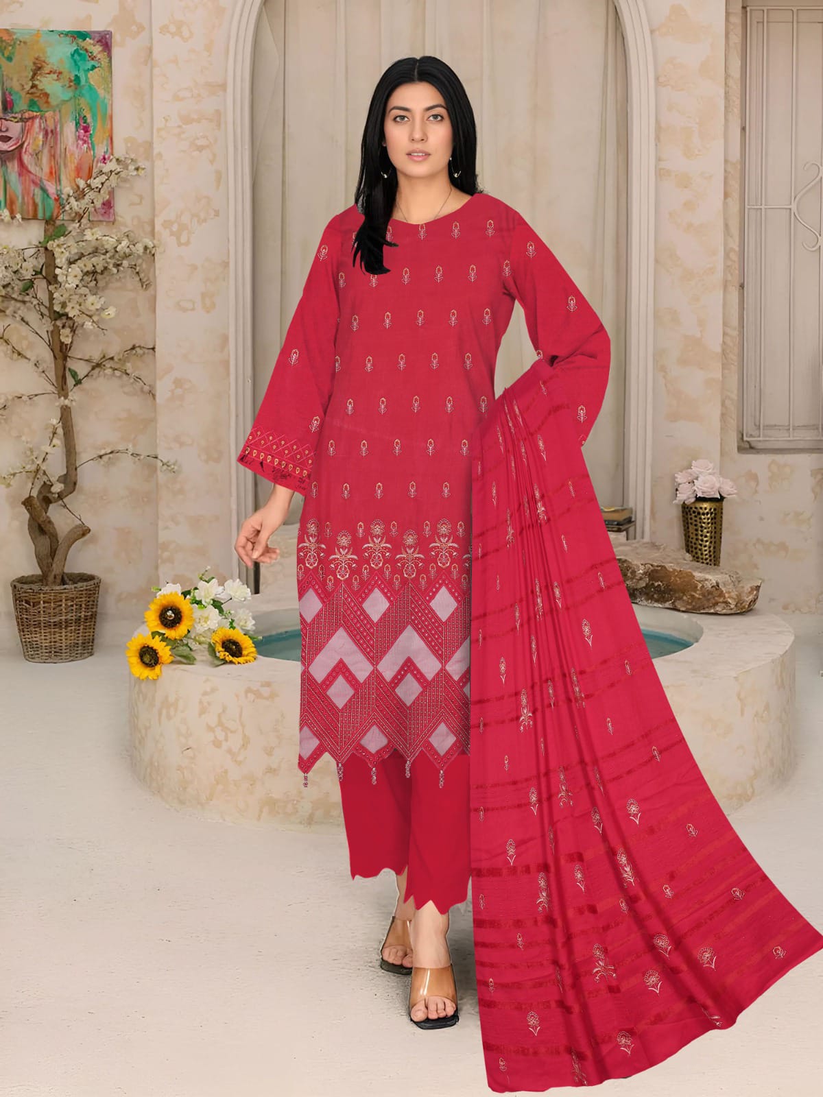 3PC EMB DHANAK COLLECTION VOL#5