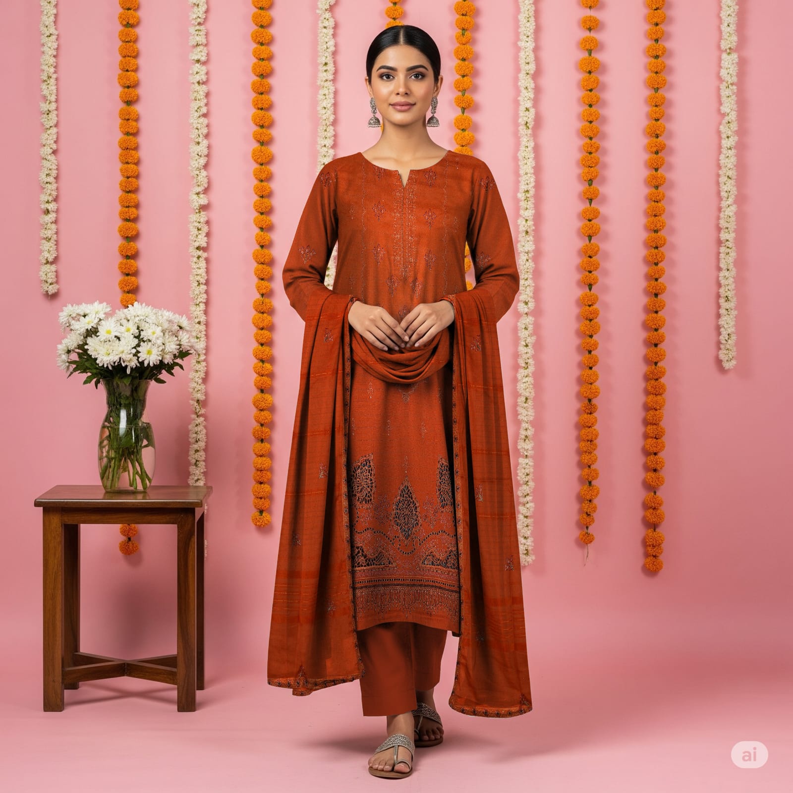 3PC LUXURY EMB DHANAK COLLECTION VOL#4